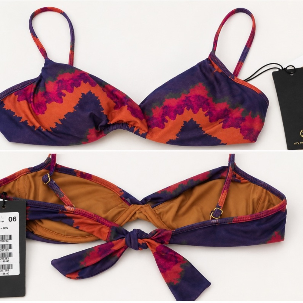 Vix Paula Hermanny Kamau Seve Bikini Top, Size Small, NWT.